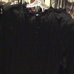 Button Down Long Sleeve Black Dress